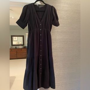 Madewell black gauze dress